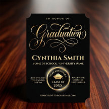 Elegant Black & Gold Graduation