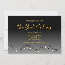 Invitación Elegant Black Gold New Year's Eve Party 2026