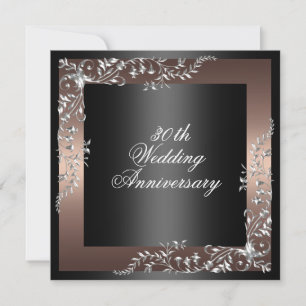 Invitación Elegant Black/Pink wedding anniversary Invitation