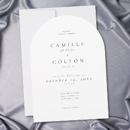 Invitación Elegant Black White Minimalist Arch Wedding