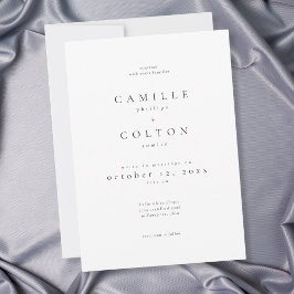 Invitación Elegant Black White Minimalist Wedding