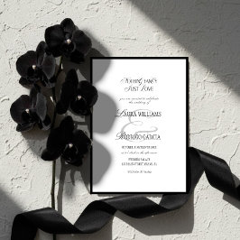 Invitación Elegant Black & White Old Money Wedding