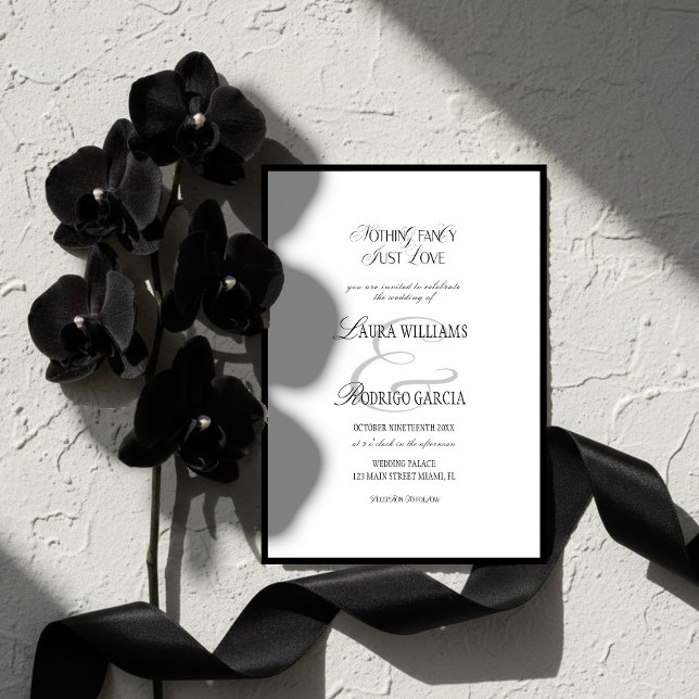 Invitación Elegant Black & White Old Money Wedding (Subido por el creador)