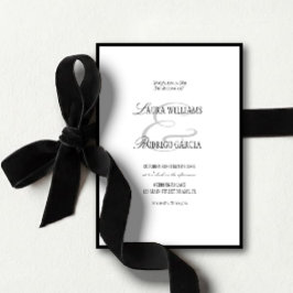 Invitación Elegant Black White Old Money Wedding