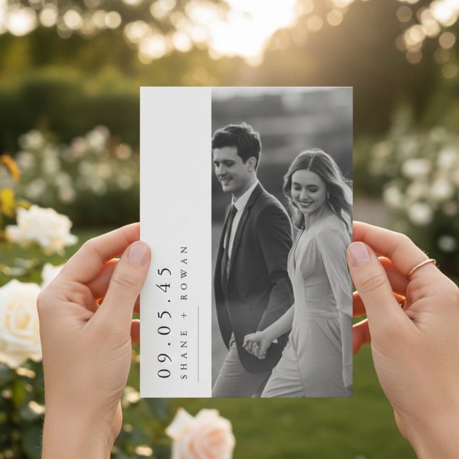 Invitación Elegant Black & White Photo  Wedding Invitation  (Subido por el creador)