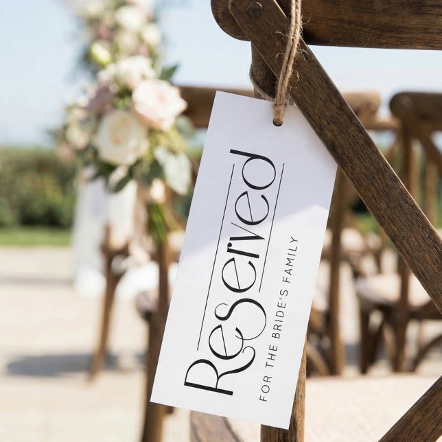 Invitación Elegant Black White Reserved Wedding Seating Sign (Subido por el creador)