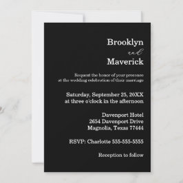 Invitación Elegant Black & White Wedding