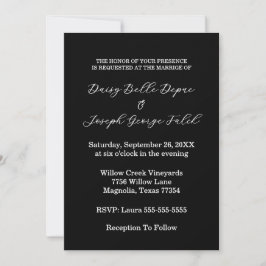 Invitación Elegant Black & White Wedding Invitation
