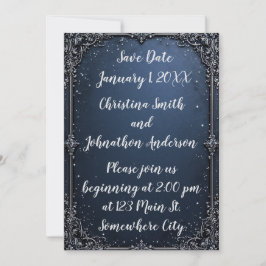 Invitación Elegant Blue Design Wedding Invitation