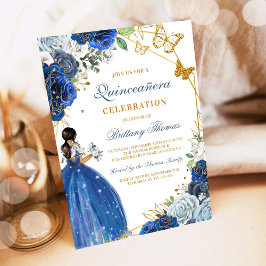 Invitación Elegant Blue Quinceañera Invitation