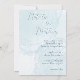 Invitación Elegant Blue Watercolor
