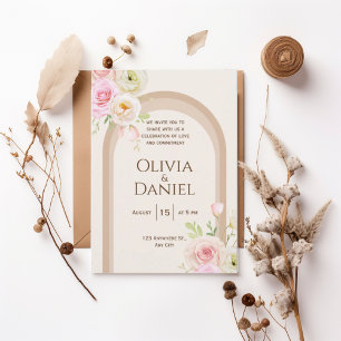 Invitación Elegant Blush Floral Arch Wedding Invitation