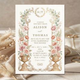 Invitación Elegant Blush Floral Wedding 