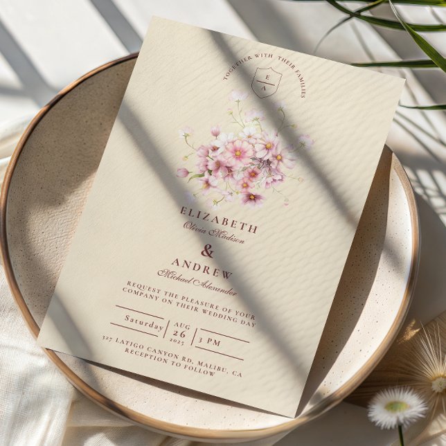Invitación Elegant Blush Garden Romance Wedding (Subido por el creador)