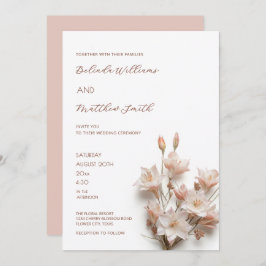 Invitación Elegant Blush Pink 3D Flowers 