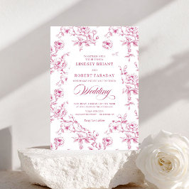 Invitación Elegant Blush Pink French Rose Wedding Invitation