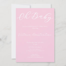 Invitación Elegant Blush Pink Oh Baby Shower Invitation