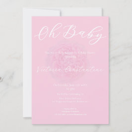 Invitación Elegant Blush Pink Peony Oh Baby Shower Invitation