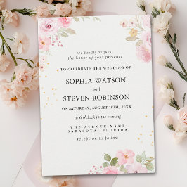 Invitación Elegant blush roses wedding