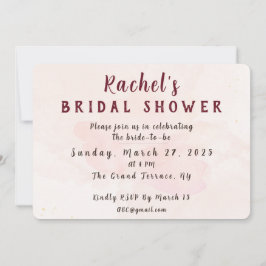 Invitación Elegant Blush Watercolor Floral Bridal Shower