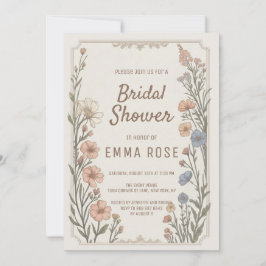 Invitación Elegant Boho Floral Bridal Shower Invitation