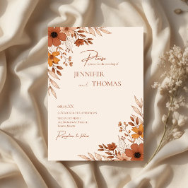 Invitación Elegant boho Floral Hand-Drawn Wedding