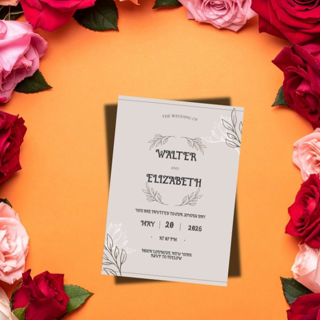 Invitación Elegant Boho Minimalist Floral Wedding Invitation (Subido por el creador)