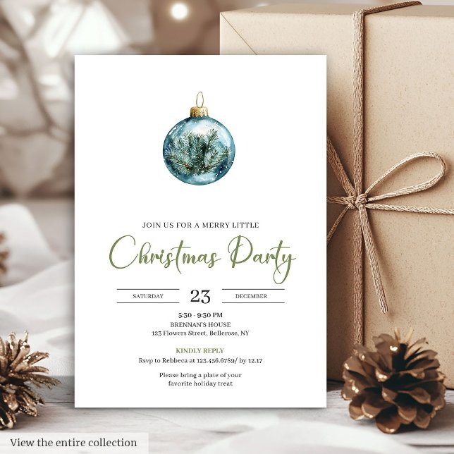 Invitación Elegant Boho Rustic Pine Wreath Christmas Dinner  (Elegant Boho Rustic Pine Wreath Christmas Dinner Card)