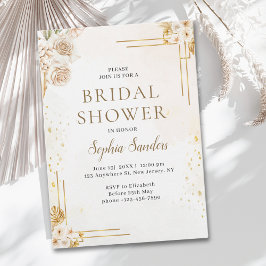 Invitación Elegant Boho Style with Beige & Yellow Flowers