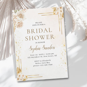 Invitación Elegant Boho Style with Beige & Yellow Flowers