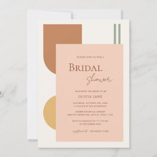 Invitación Elegant Boho Terracotta Arches Retro Bridal Shower