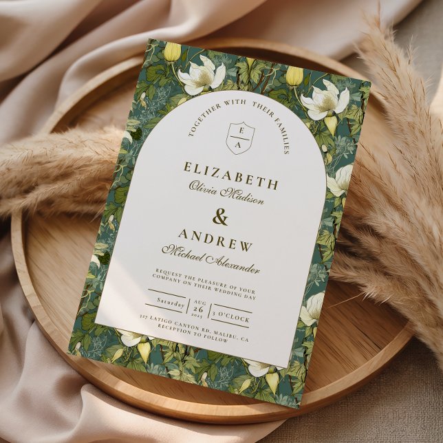 Invitación Elegant Botanical Arch Garden Wedding (Subido por el creador)