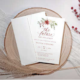 Invitación Elegant Botanical Christmas Bridal Shower