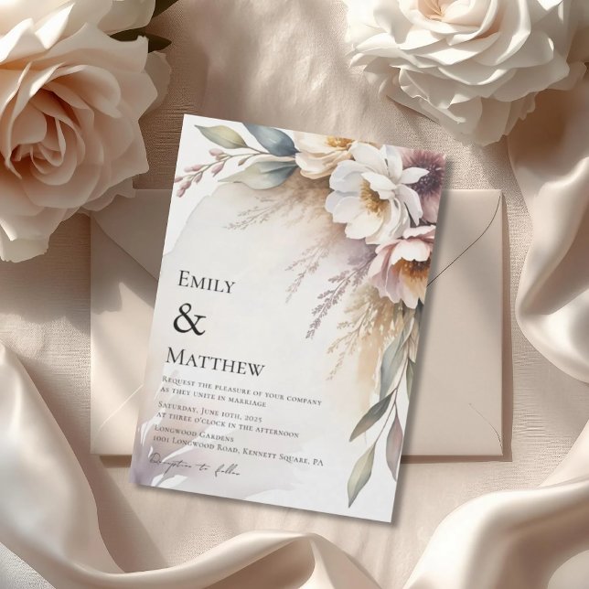 Invitación Elegant Botanical Floral Wedding Invitation (Subido por el creador)