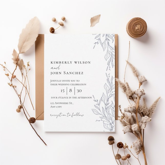 Invitación Elegant Botanical Frame Wedding Invitation (Subido por el creador)