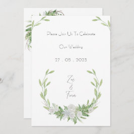 Invitación Elegant Botanical Green Leaves Nature Invitation