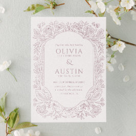 Invitación Elegant Botanical Wedding | Heirloom Mulberry