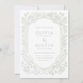 Invitación Elegant Botanical Wedding | Heirloom Sage Invite