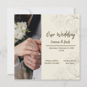 Invitación Elegant Botanical Wedding Invitation
