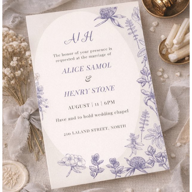 Invitación Elegant Botanical Wedding Invitation Template (Subido por el creador)