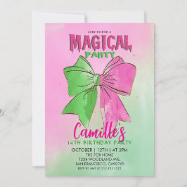 Invitación Elegant Bow magical Girl Birthday party