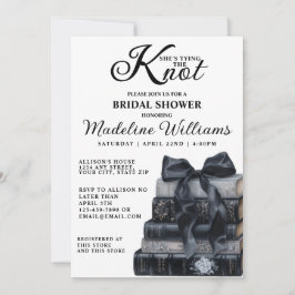 Invitación Elegant Bow She's Tying The Knot Bridal Shower 