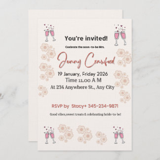 Invitación Elegant Bridal Shower Invitation | Printable & Cus