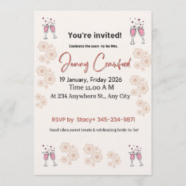 Invitación Elegant Bridal Shower Invitation | Printable & Cus
