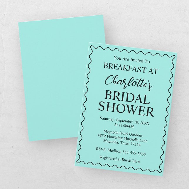 Invitación Elegant Bride & Co. Despedida de soltera Azul turq (Subido por el creador)