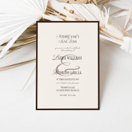 Invitación Elegant Brown And Beige Old Money Wedding