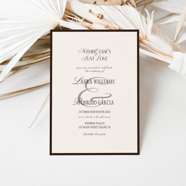Invitación Elegant Brown And Beige Old Money Wedding (Subido por el creador)