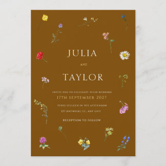 Invitación Elegant Brown Wedding Invitation