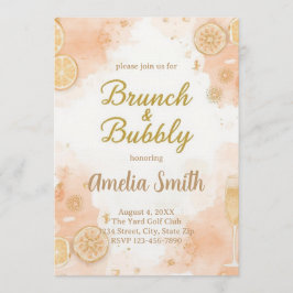 Invitación Elegant Brunch & Bubbly Invitation – Peach