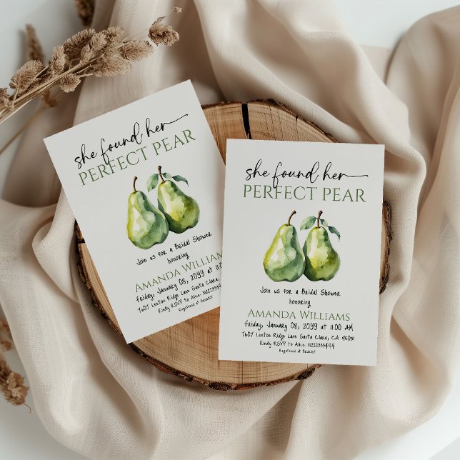Invitación Elegant Brunch Greenery Perfect Pear Bridal Shower (Subido por el creador)